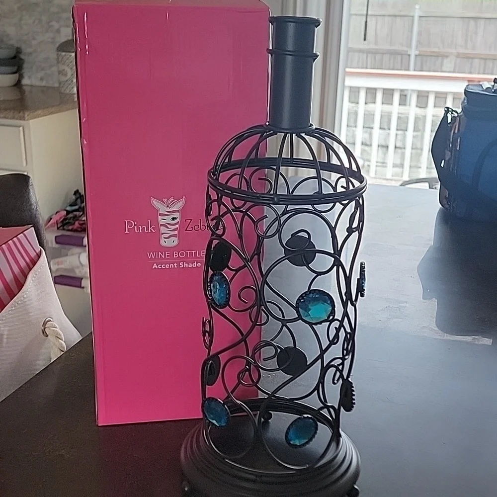 Pink Zebra - Wine Bottle Accent Shade - Picture 1 of 3
